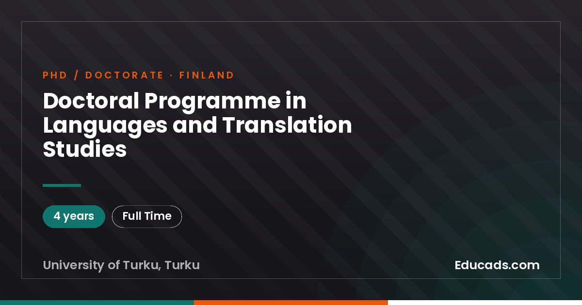 Doctoral Programme in Languages and Translation Studies