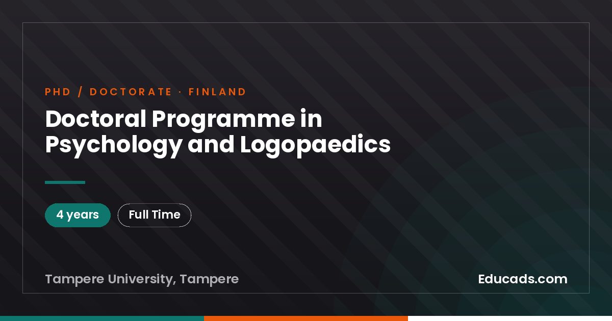 Doctoral Programme in Psychology and Logopaedics