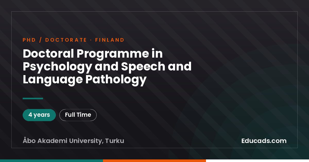 Doctoral Programme in Psychology and Speech and Language Pathology