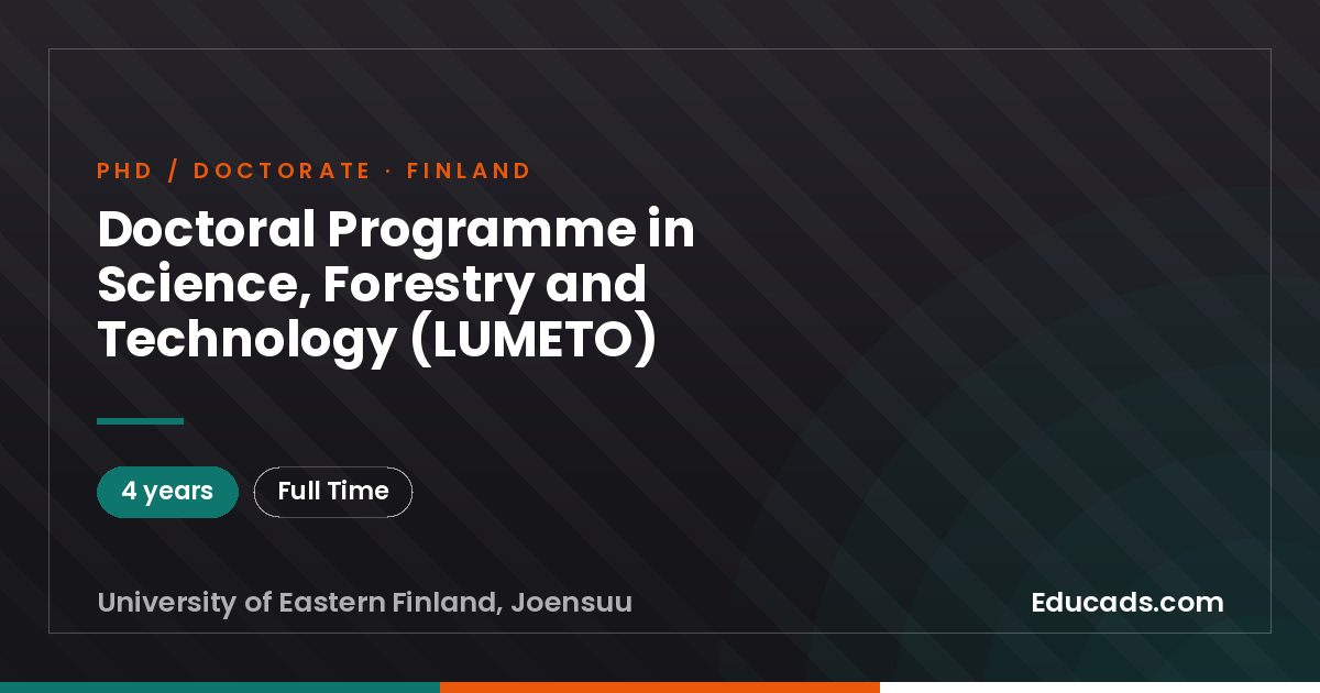 Doctoral Programme in Science, Forestry and Technology (LUMETO)