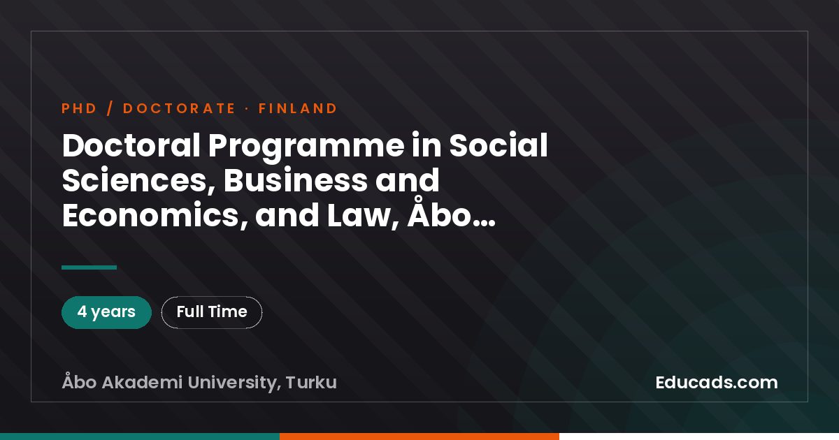 Doctoral Programme in Social Sciences, Business and Economics, and Law, Åbo Akademi University