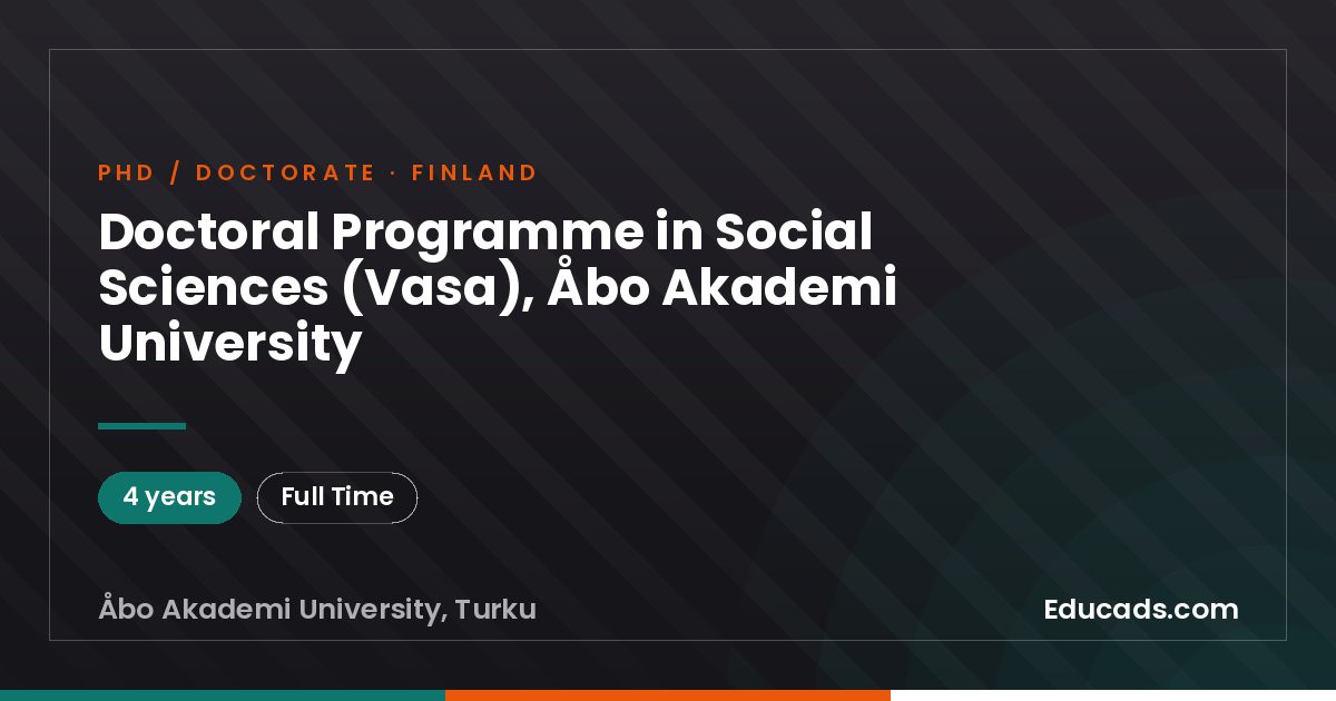 Doctoral Programme in Social Sciences (Vasa), Åbo Akademi University