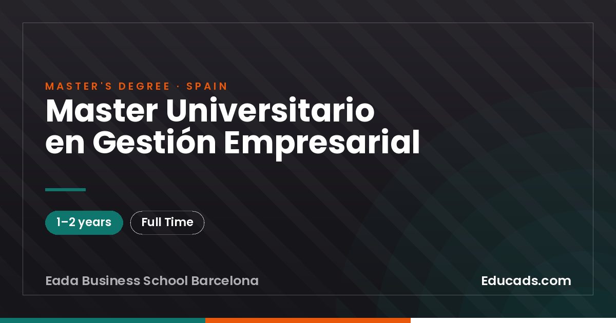 Master Universitario en Gestión Empresarial