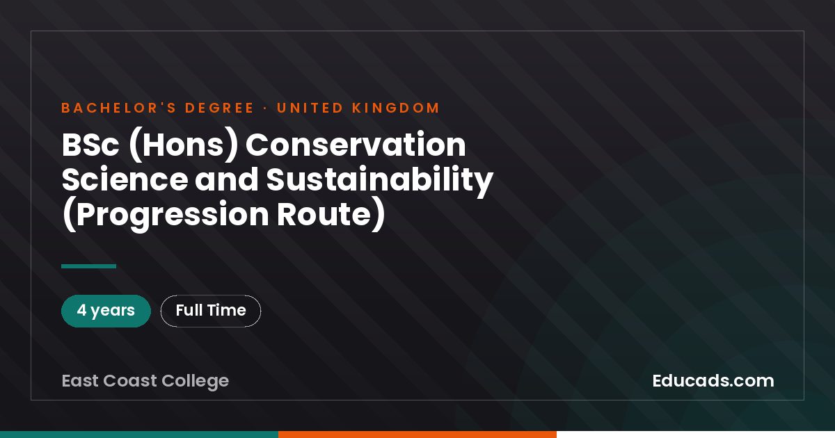 BSc (Hons) Conservation Science and Sustainability (Progression Route)