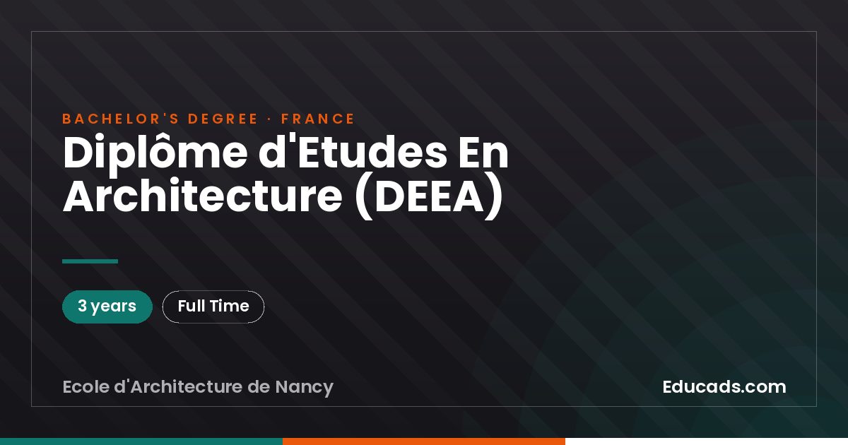 Diplôme d'Etudes En Architecture (DEEA)