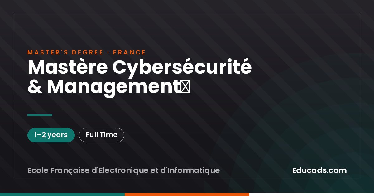 Mastère Cybersécurité & Management​