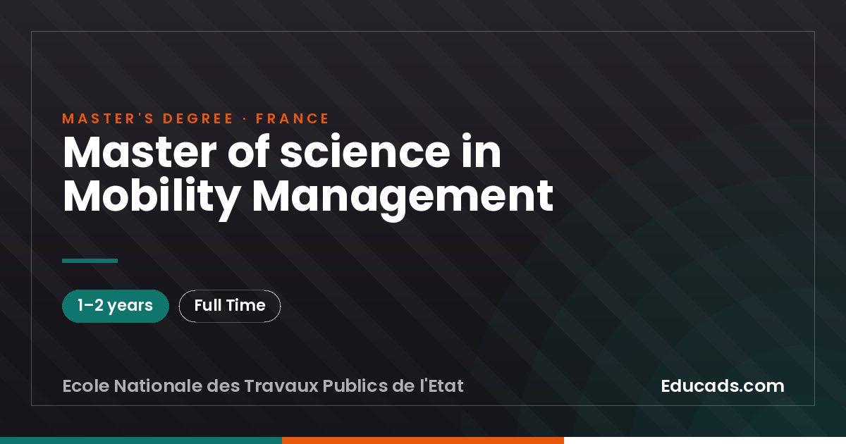 Master of science in Mobility Management
