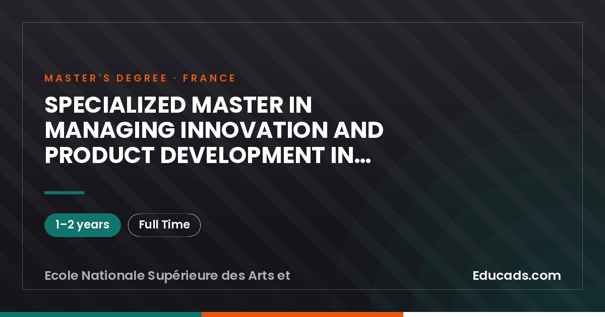 SPECIALIZED MASTER IN MANAGING INNOVATION AND PRODUCT DEVELOPMENT IN FASHION - MIm