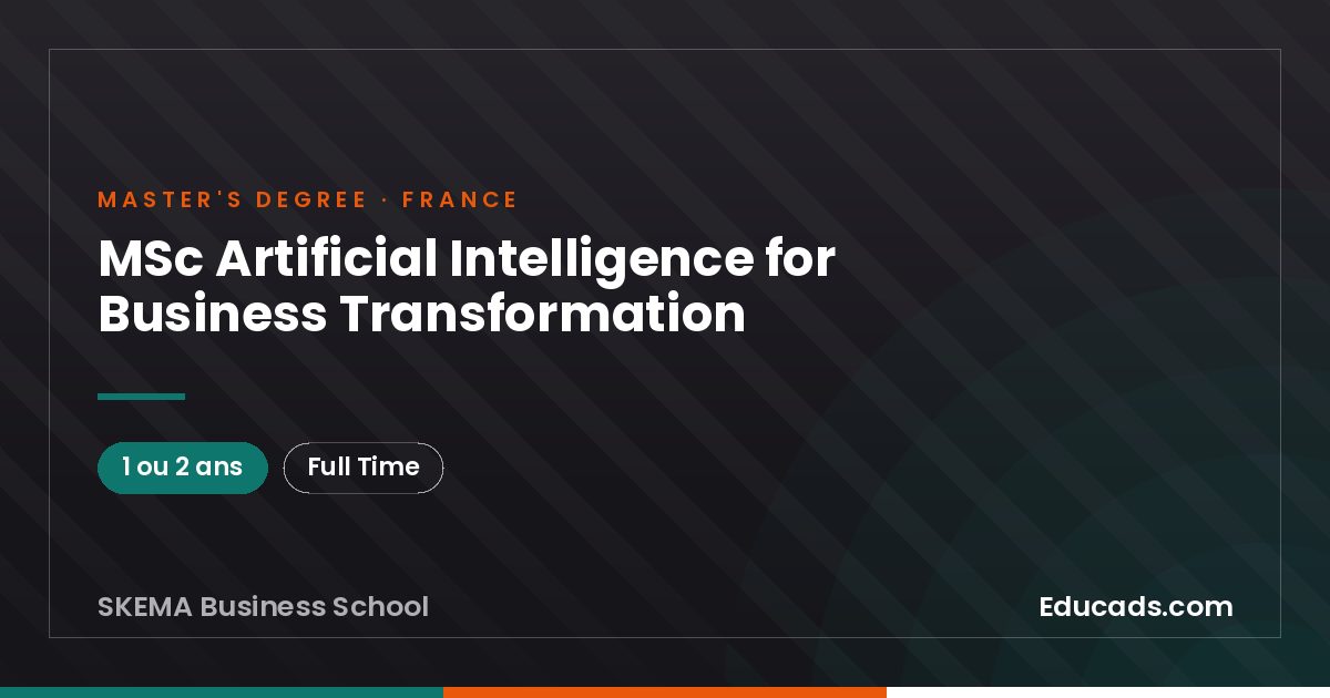 MSc Artificial Intelligence for Business Transformation