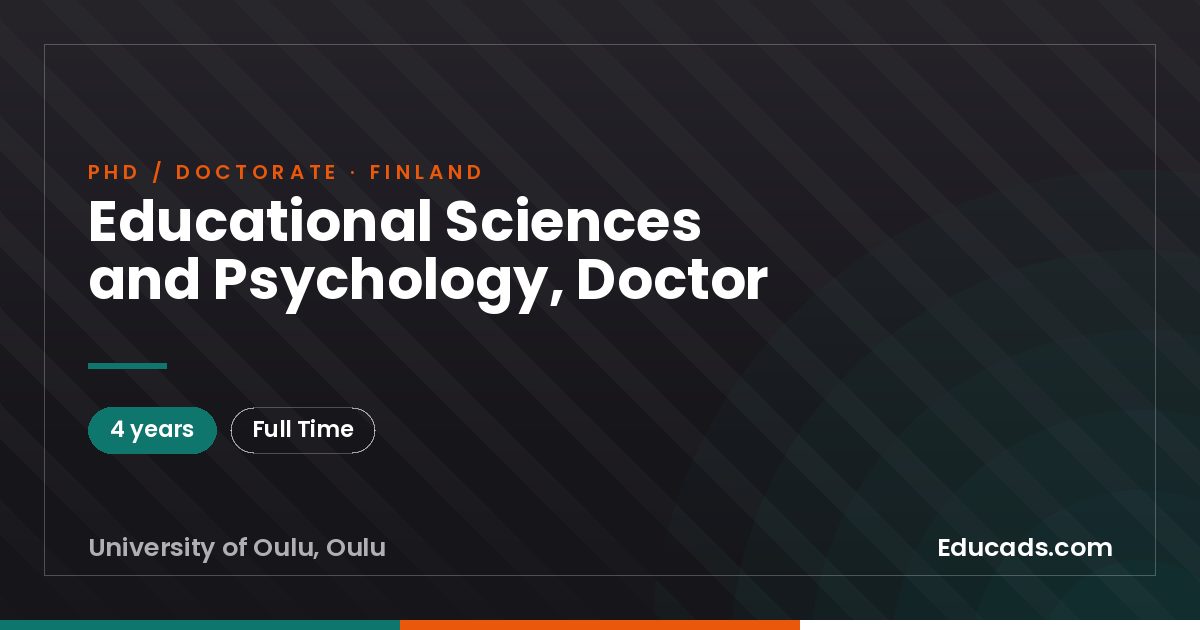 Educational Sciences and Psychology, Doctor