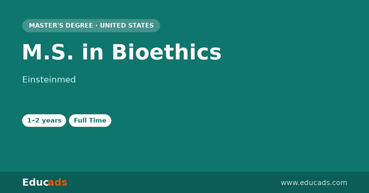M.S. in Bioethics