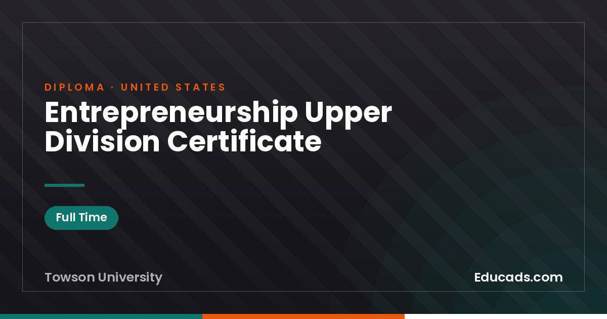 Entrepreneurship Upper Division Certificate