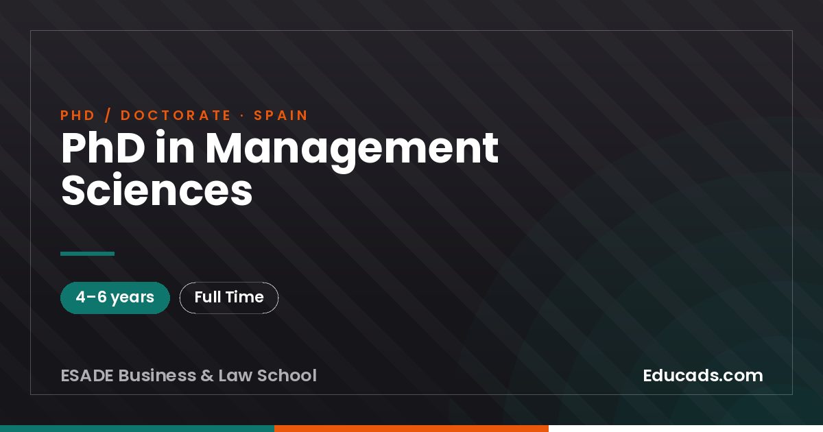 PhD in Management Sciences