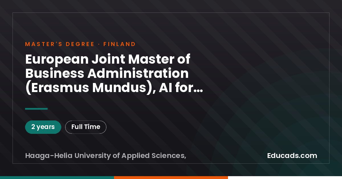 European Joint Master of Business Administration (Erasmus Mundus), AI for Business Transformation