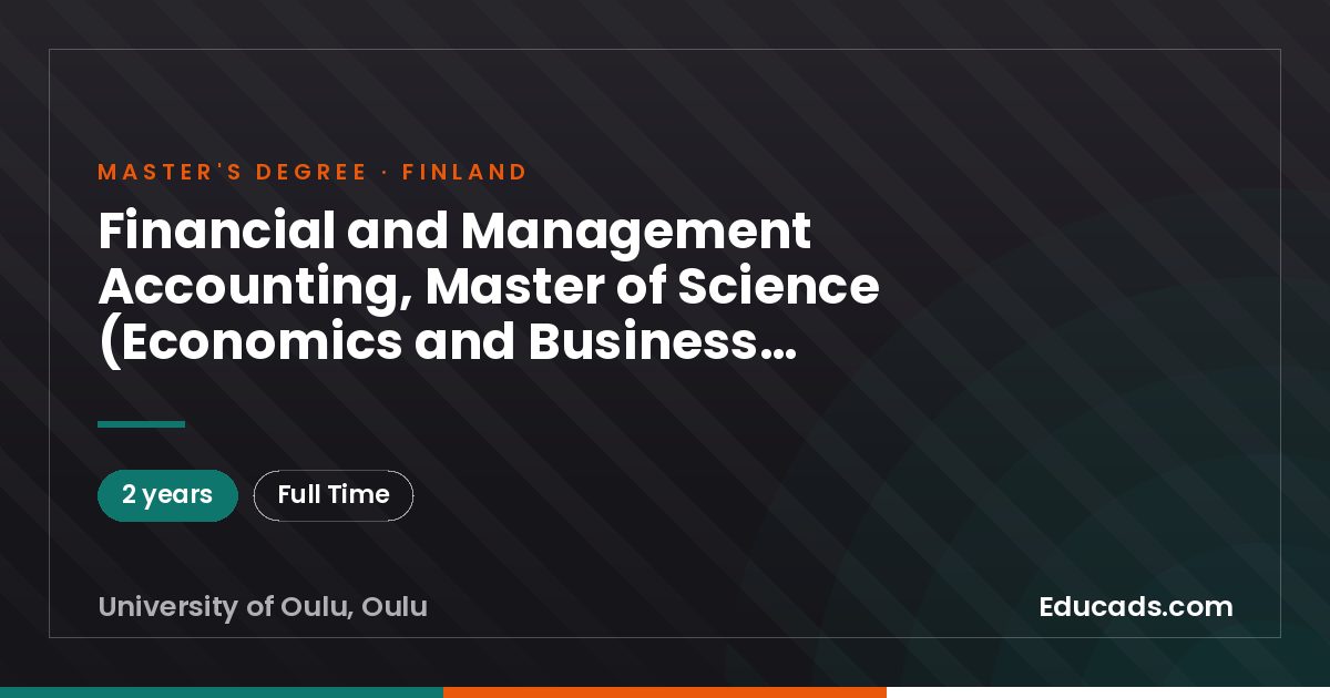 Financial and Management Accounting, Master of Science (Economics and Business Administration)