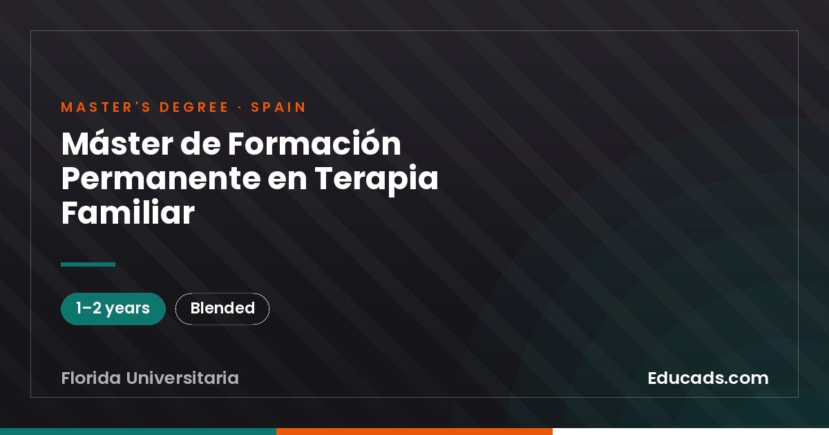 Máster de Formación Permanente en Terapia Familiar