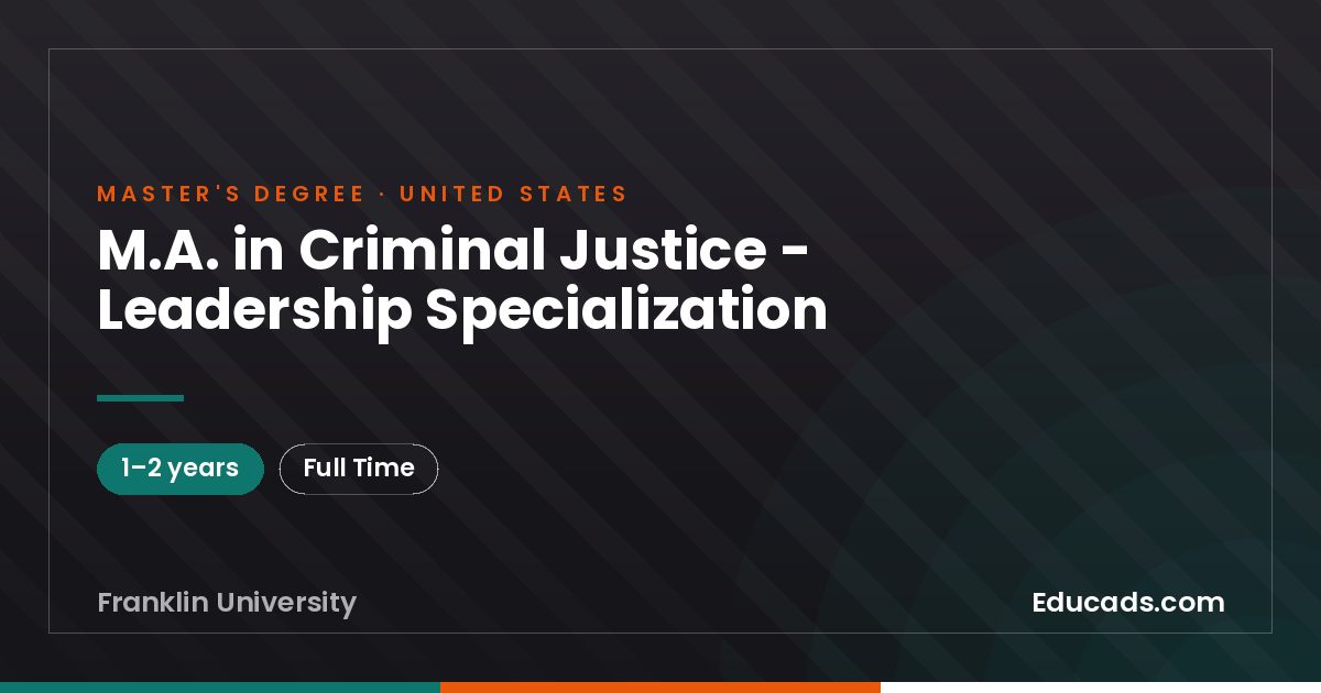 M.A. in Criminal Justice - Leadership Specialization