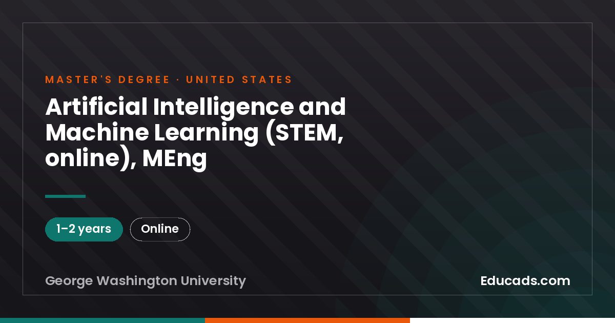 Artificial Intelligence and Machine Learning (STEM, online), MEng
