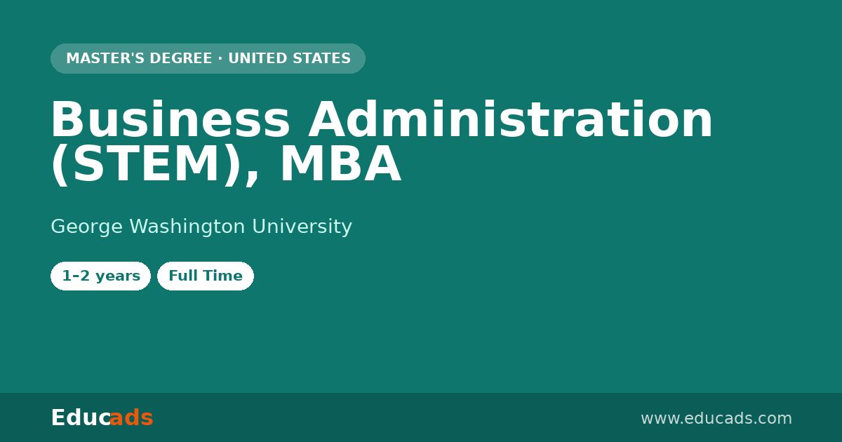 Business Administration (STEM), MBA
