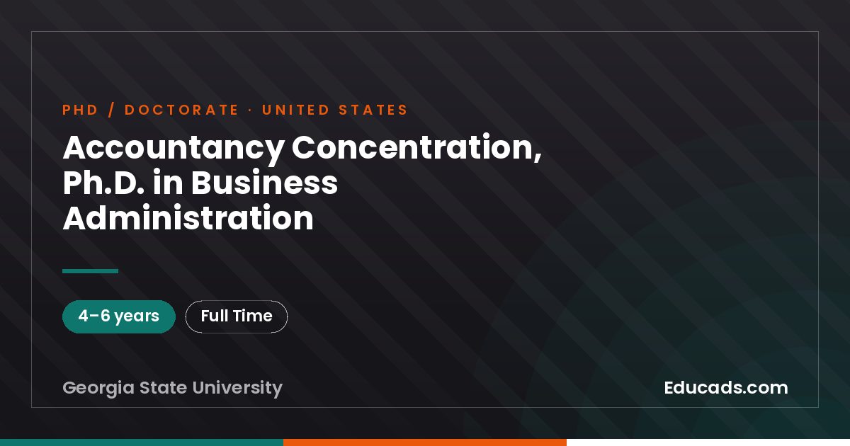 Accountancy Concentration, Ph.D. in Business Administration