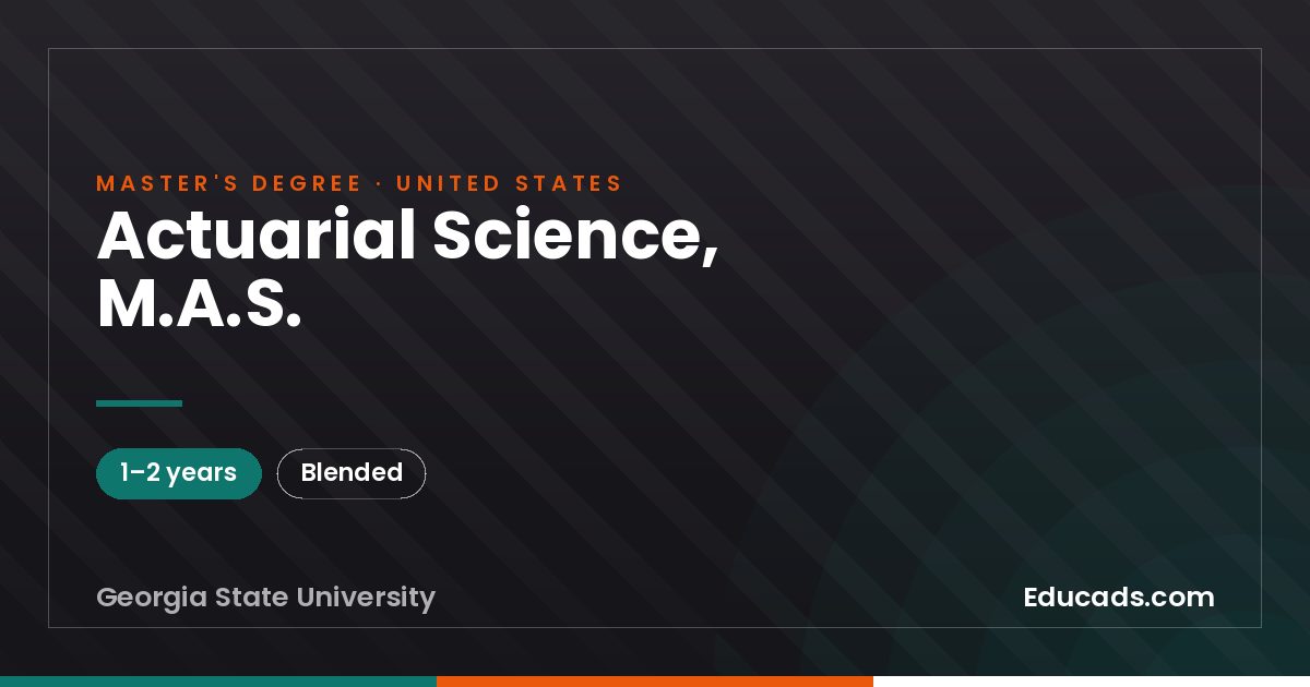 Actuarial Science, M.A.S.