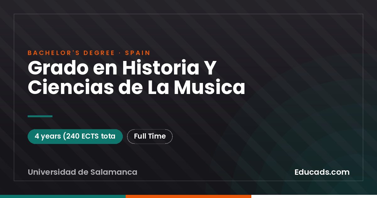 Grado en Historia Y Ciencias de La Musica