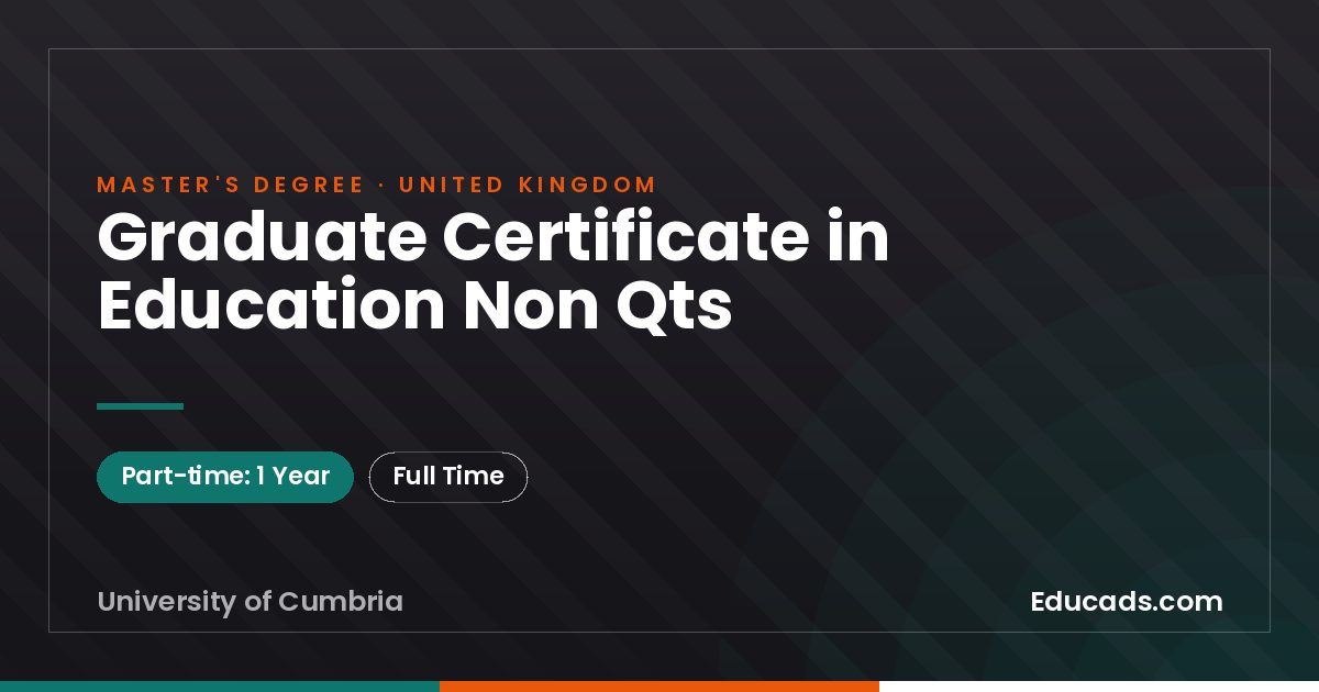Graduate Certificate in Education Non Qts