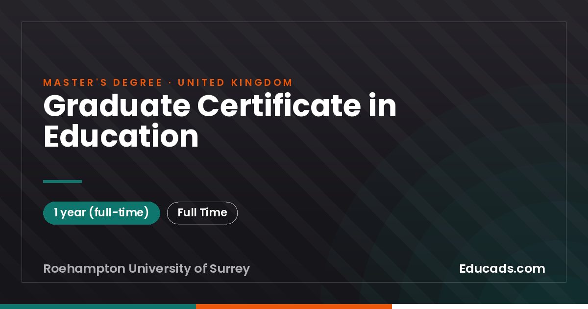 Graduate Certificate in Education
