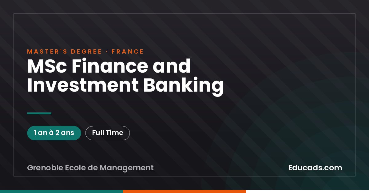 MSc Finance and Investment Banking