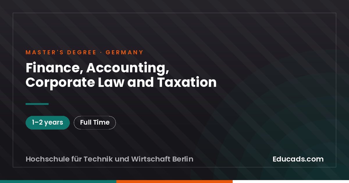 Finance, Accounting, Corporate Law and Taxation