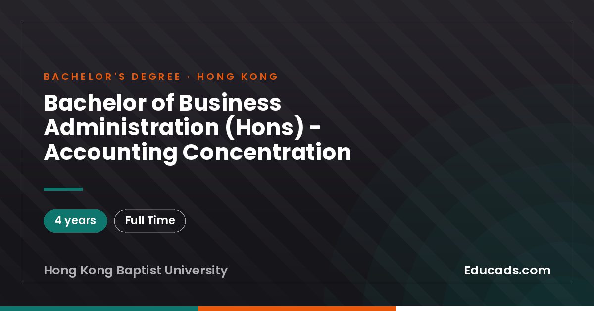 Bachelor of Business Administration (Hons) - Accounting Concentration