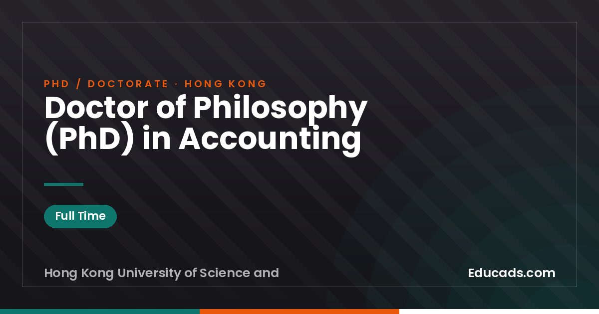 Doctor of Philosophy (PhD) in Accounting