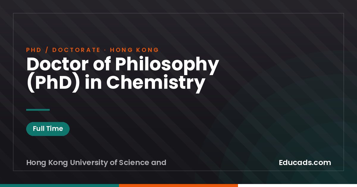 Doctor of Philosophy (PhD) in Chemistry