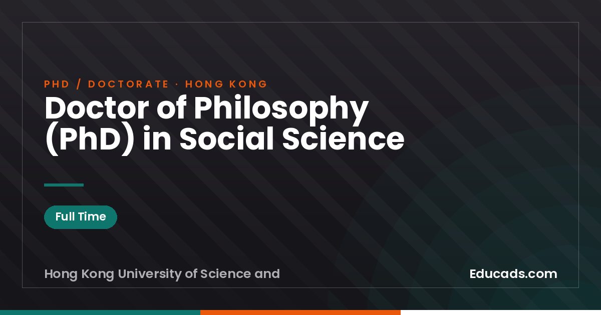 Doctor of Philosophy (PhD) in Social Science