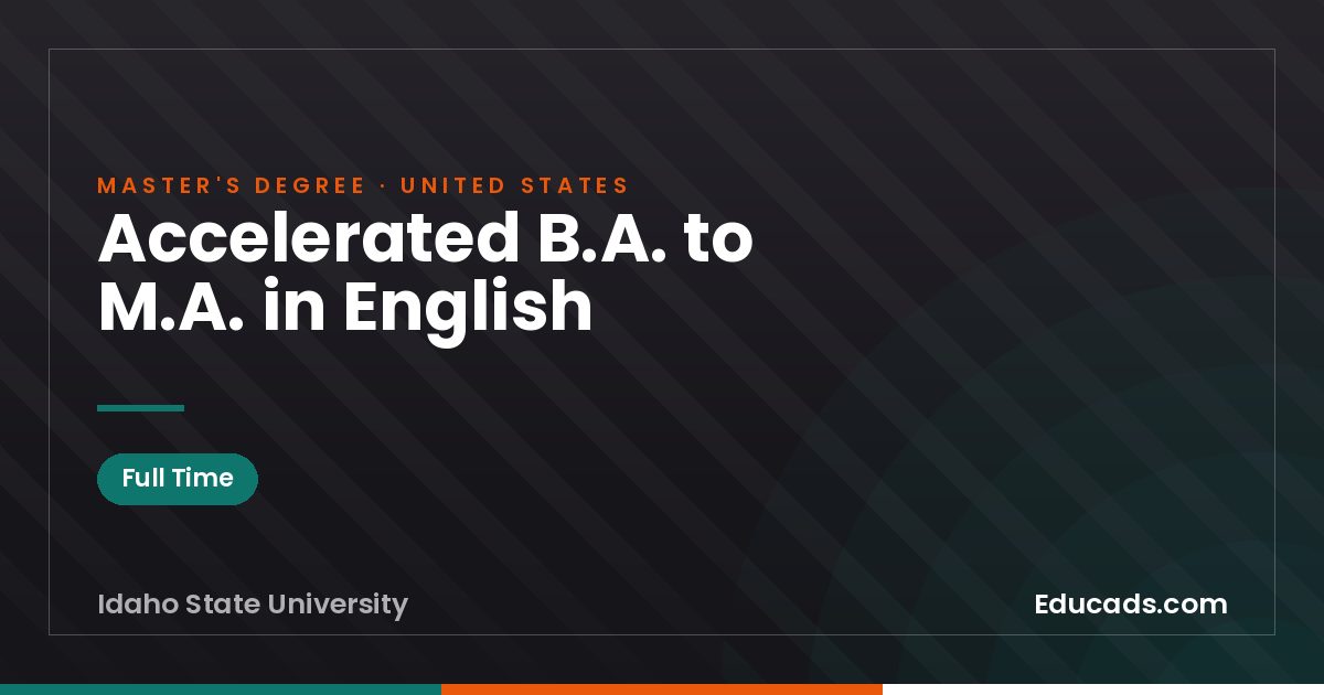 Accelerated B.A. to M.A. in English