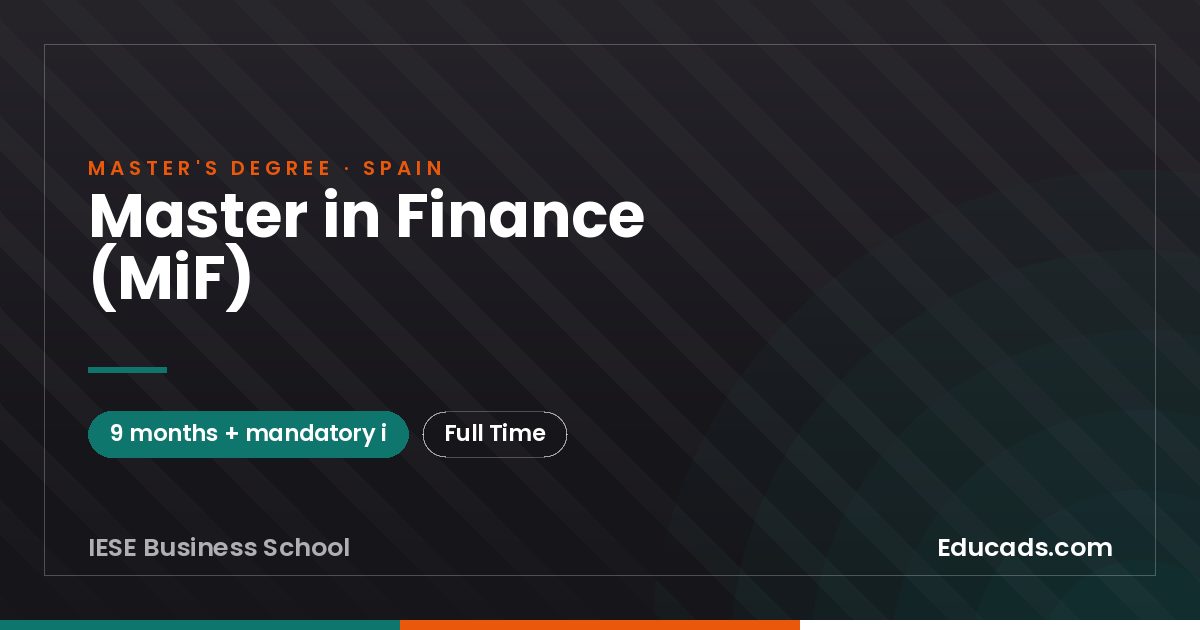 Master in Finance (MiF)
