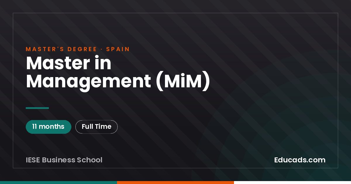 Master in Management (MiM)