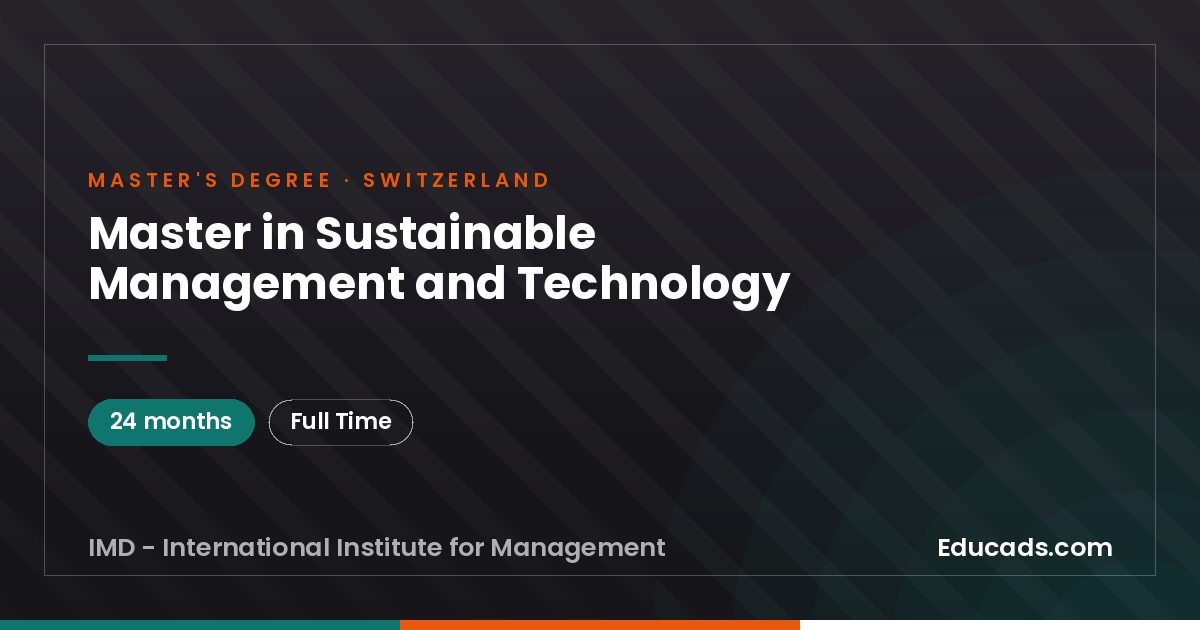 Master in Sustainable Management and Technology