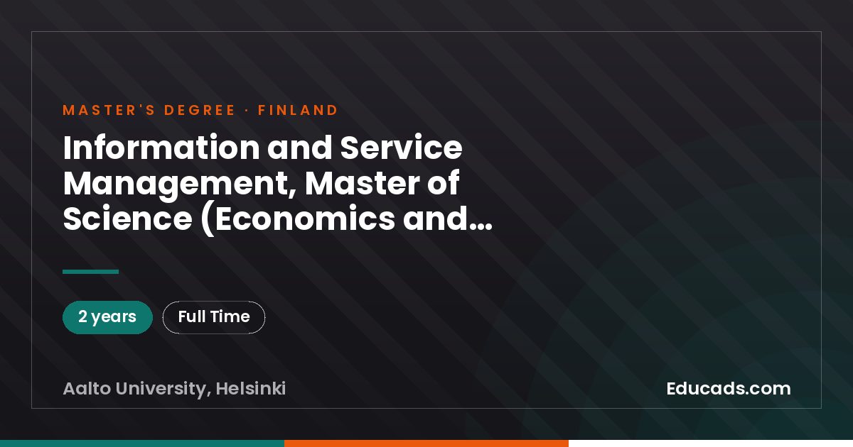 Information and Service Management, Master of Science (Economics and Business Administration)