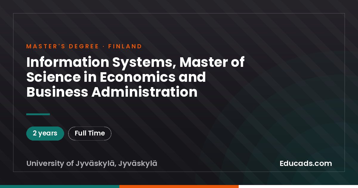 Information Systems, Master of Science in Economics and Business Administration