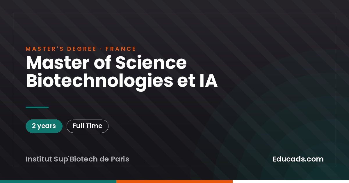 Master of Science Biotechnologies et IA