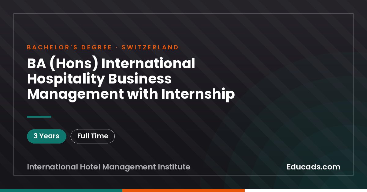 BA (Hons) International Hospitality Business Management with Internship