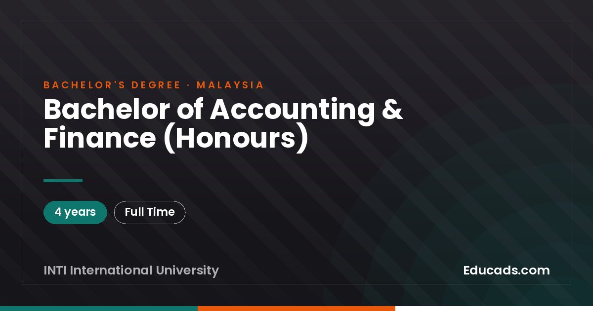Bachelor of Accounting & Finance (Honours)