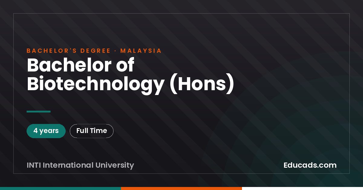 Bachelor of Biotechnology (Hons)
