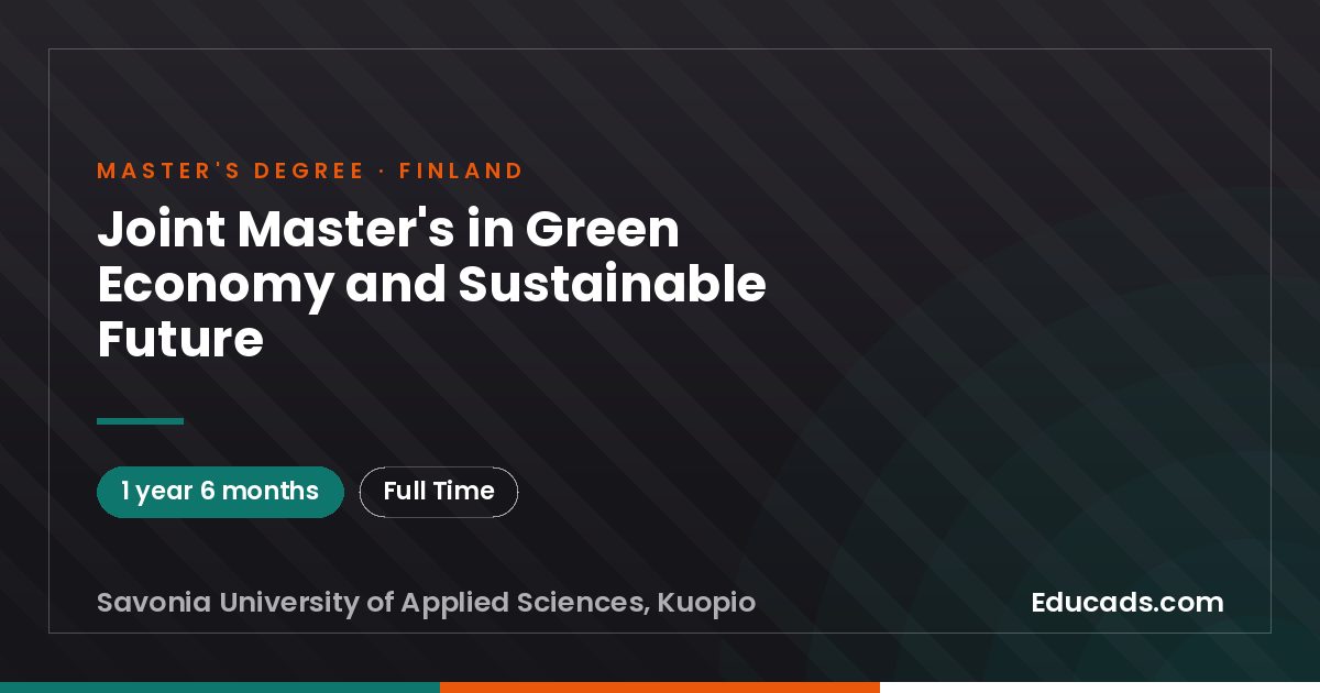 Joint Master's in Green Economy and Sustainable Future