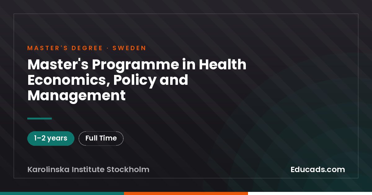 Master's Programme in Health Economics, Policy and Management
