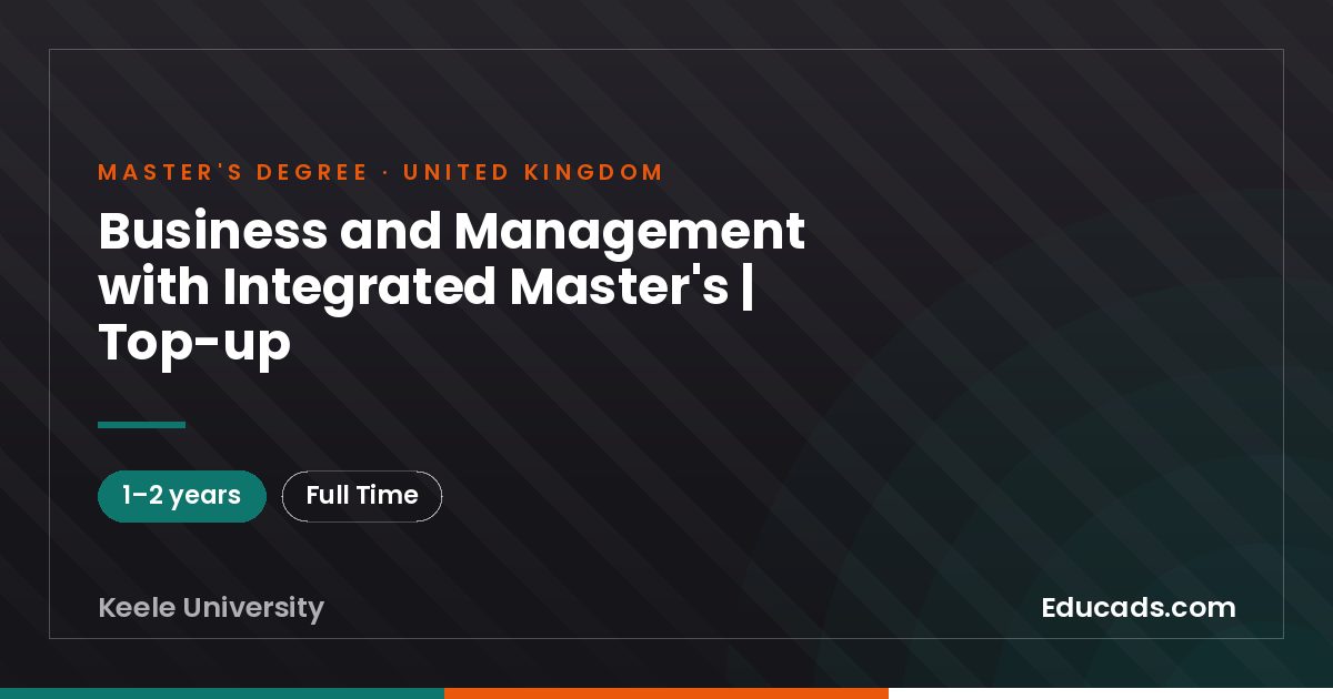 Business and Management with Integrated Master's | Top-up