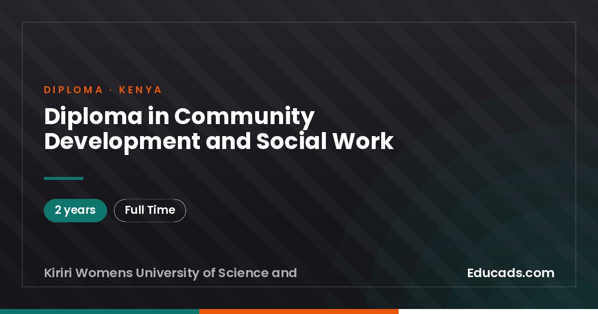 Diploma in Community Development and Social Work