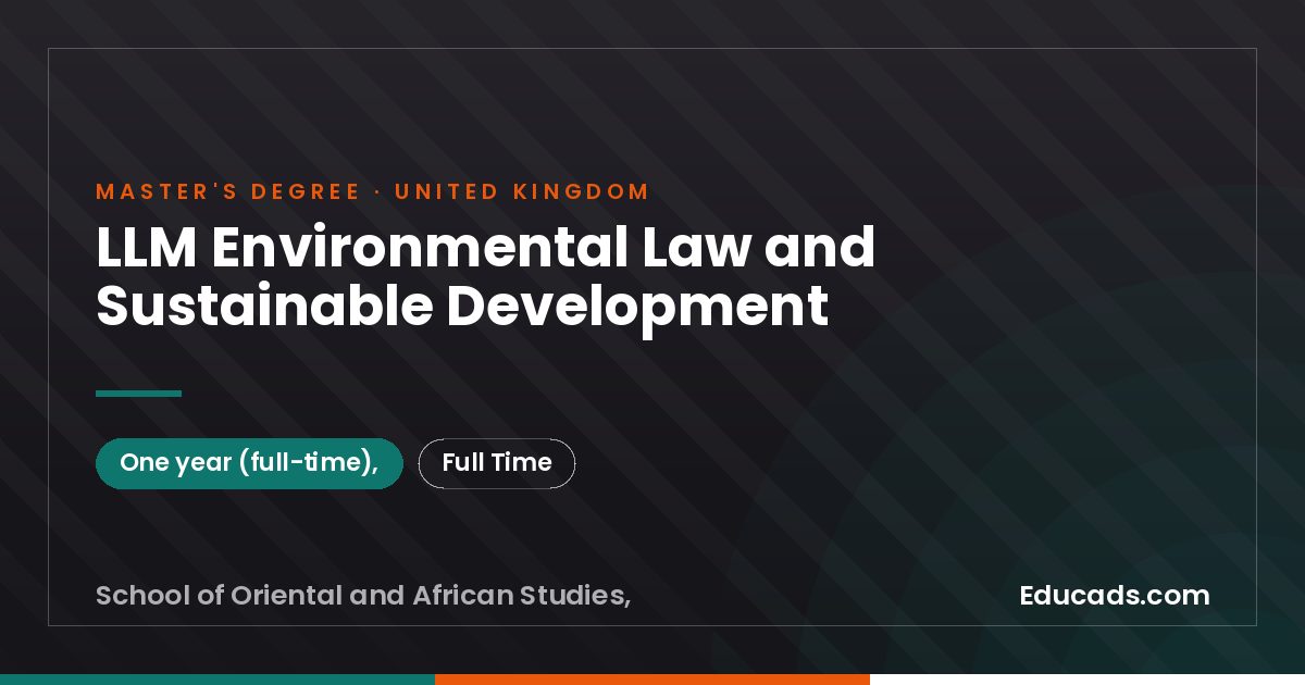 LLM Environmental Law and Sustainable Development