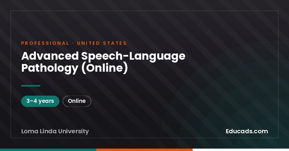 Advanced Speech-Language Pathology (Online)